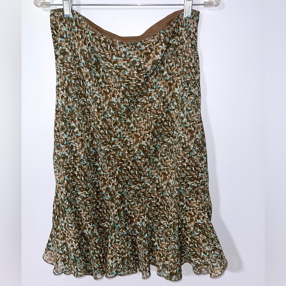 Vintage East 5th Y2K Midi Skirt Multi Design Brown Turquoise Tan